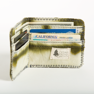 Green Tie Dye Canvas Bifold Wallet