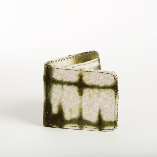 Green Tie Dye Canvas Bifold Wallet