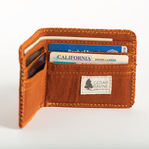 Orange Canvas Bifold Wallet